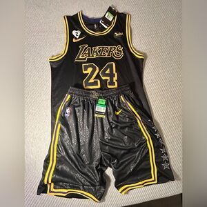 Nike NBA Lakers Kobe Bryant Black Mamba #24 Jersey Shorts Set XL NWT